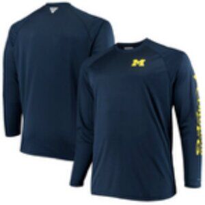 NWT Columbia Men's CLG Terminal Tackle LS Shirt Michigan Wolverines